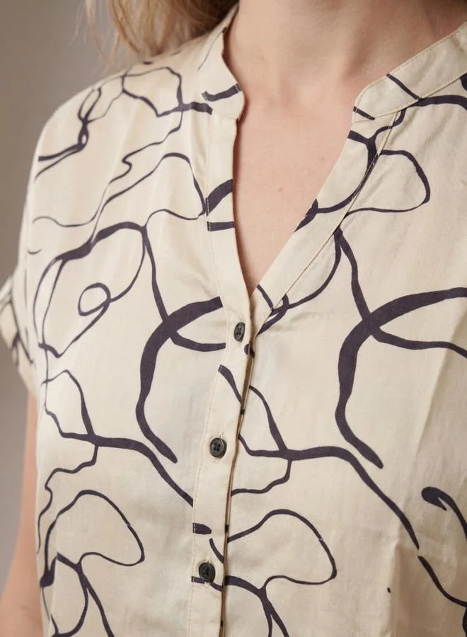 ميش طقم بيجاما من بنطال وقميص قطن مطبوع